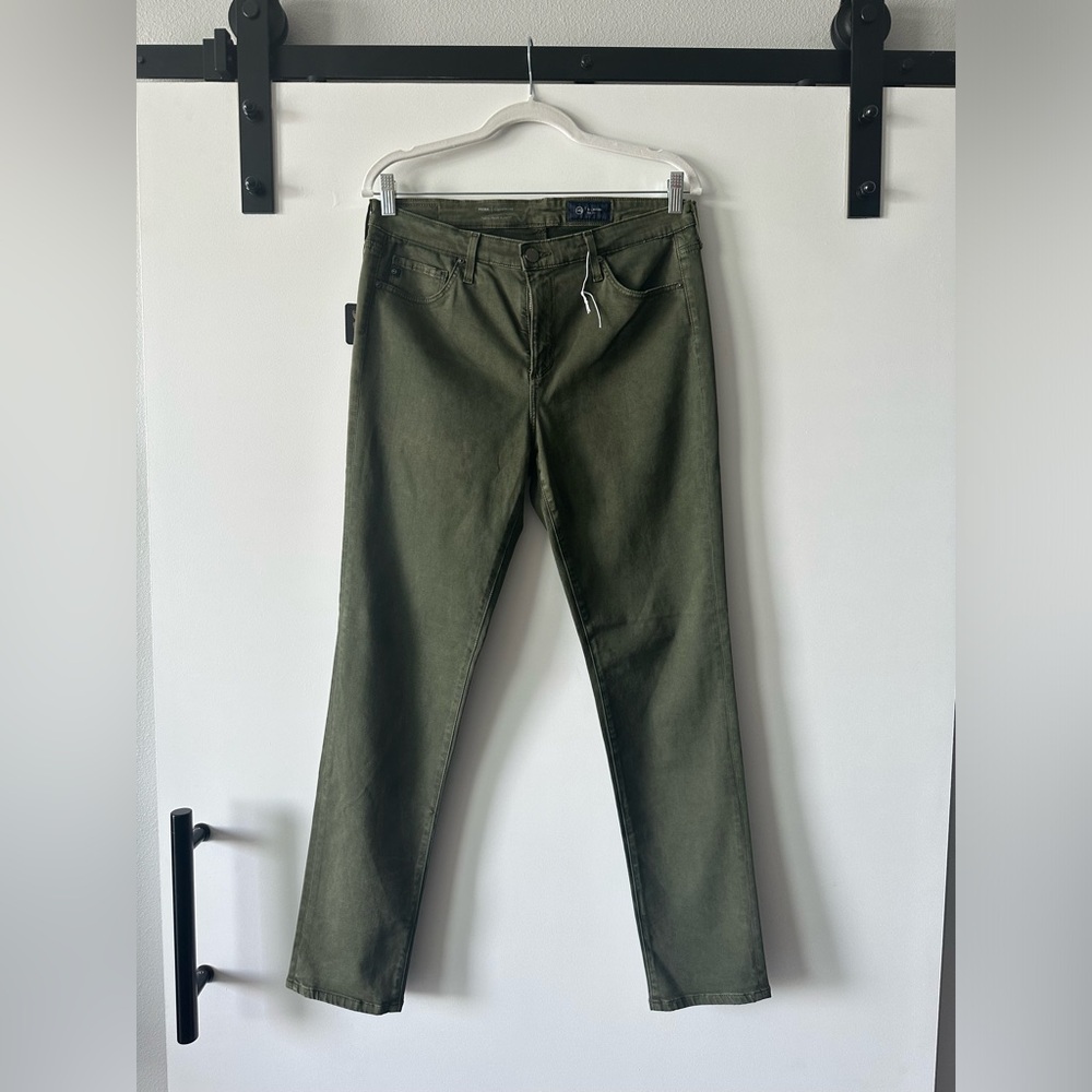 NWT AG ADRIANO GOLDSCHMIED, AG LUSCIOUS STRETCH SATEEN SIZE:31 OLIVE PRIMA